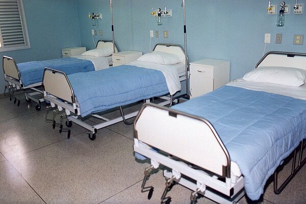 An empty hospital ward