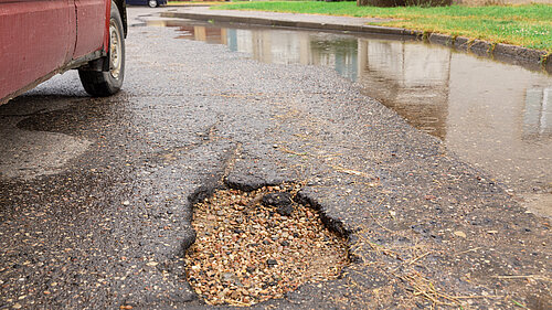 A pothole.