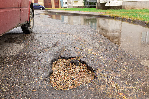 A pothole.