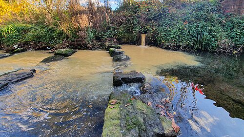 Sewage being dumped in a river